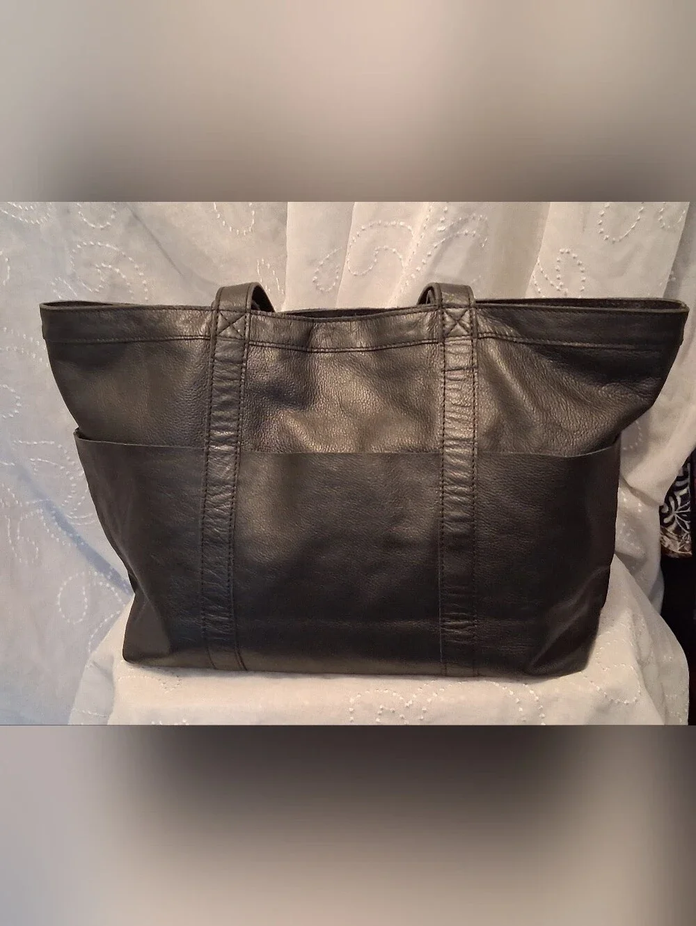 Assots London Black Leather Tote Bag